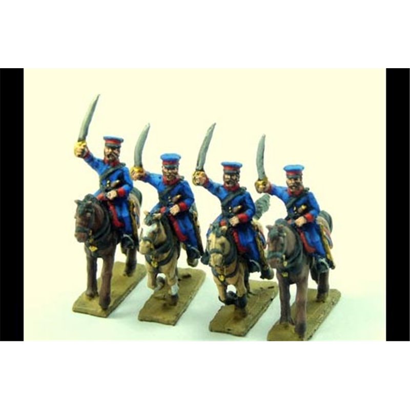 Mix of Cossacks in Cap with Command Charging with Sword and Lance x8