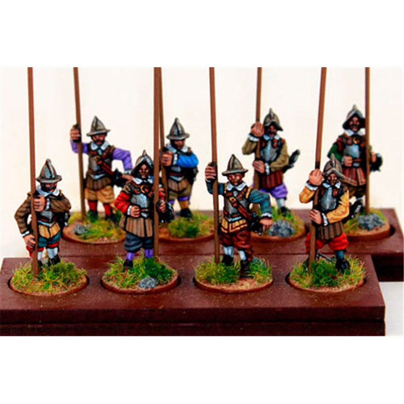 Armored pikemen, back and breastplate, standing including pikes