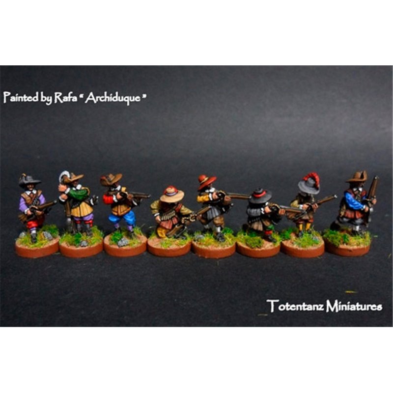 Musketeers Calivermen skirmishing (8 figures)