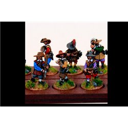 Musketeers Calivermen skirmishing (8 figures)