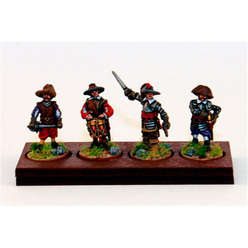 Infantry command group 2, standing (4 figures): 2 officers, drummer and sergeant