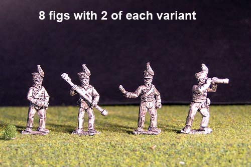 Brunswick Horse artillerymen (8 figures, 4 variants)