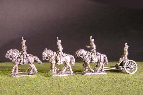 Brunswick Foot artillery Limber with 6 horses, 3 riders & 1 sitting driver