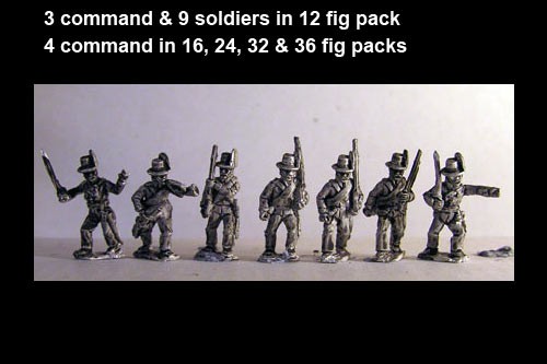 Avantguard Jagers Marching in Hats x 12 figs with command