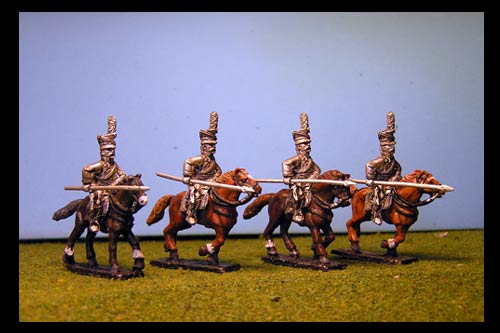 Uhlans Charging with lance down (separate lances included in pack).