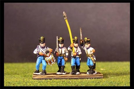 Hungarian Infantry Command in Shako Marching/Advancing (8 figures, 4 variants)