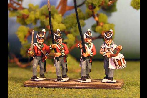 British/KGL Infantry Command Marching/Advancing Belgic Shako