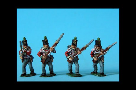 Light Infantry Advancing Stovepipe Shako x 8 (4 variants, 2 of each)