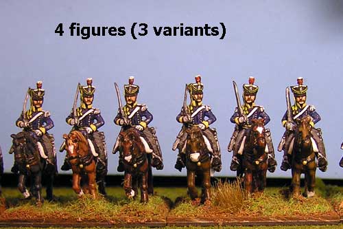 British & KGL Light Dragoons at Rest Sword on Shoulder x 4 (3 variants)