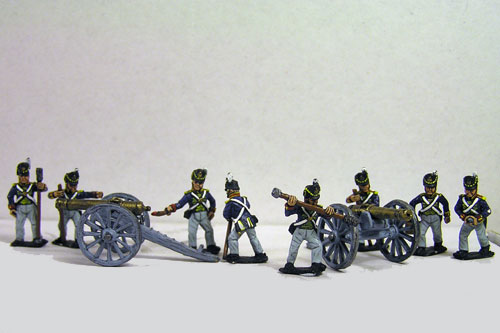 British Battery 9lb, 2 Guns & 8 foot artillery Crew