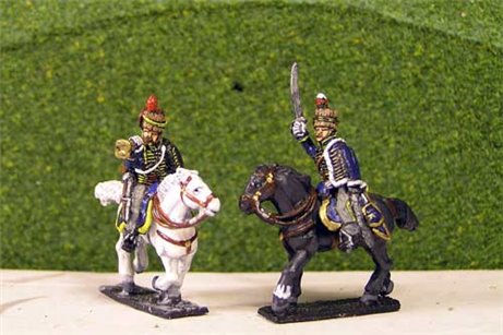 Peninsular British &  KGL Hussars Command Charging x 4 (2 Officers & 2 trumpeters)