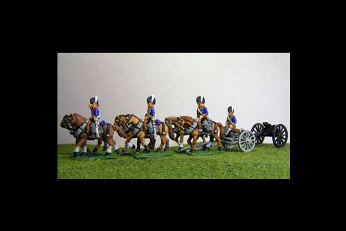 Peninsular British / KGL Artillery Limber with 6 horses and 3 riders & 1 Sitting Driver plus 1 x 6lb Gun or choose calibre