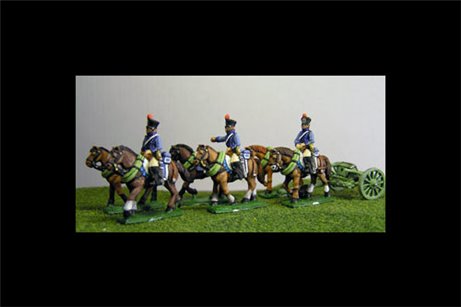 French Artillery Limber with 6 horses and 3 riders