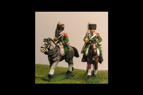 Chasseurs a Cheval Elite in Colback and epaulettes Shouldered Sword (x2)