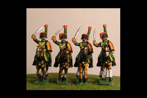 Chasseurs a Cheval de la Guard Charging Full Dress (4 figs with 3 variants)