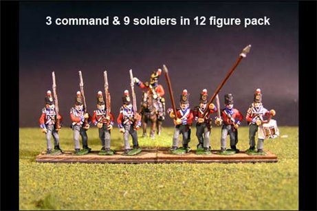 Hanover Landwehr Marching in Stovepipe Shako with Command