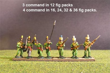 1st Rgt Advancing, Covered Shako for all Troops.