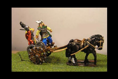 Generals on light chariot (1 chariot, 2 foot, 2 horses)