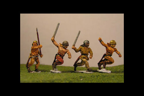 Infantry running with Agen helmets, swords, shields or javelin (3 variants) some with open hands and loose weapons