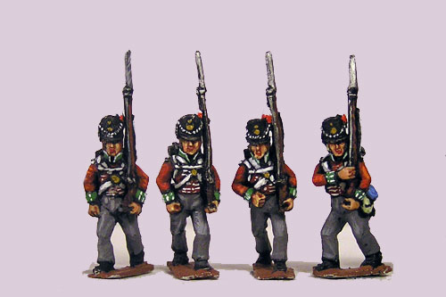 Peninsular British / KGL Line Infantry Marching Belgic Shako 12 figs (1813-15)