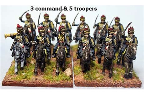 British / KGL Hussars Charging x 8 with Command