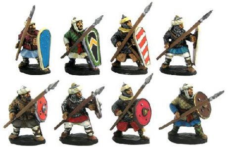 Muslim heavy infantry with lance and shield (4 variants)