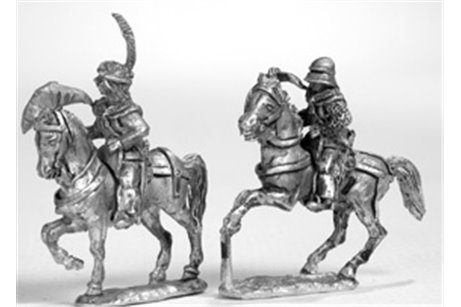Swiss or burgundian mounted crossbowmen (4 miniatures in two different kinds)
