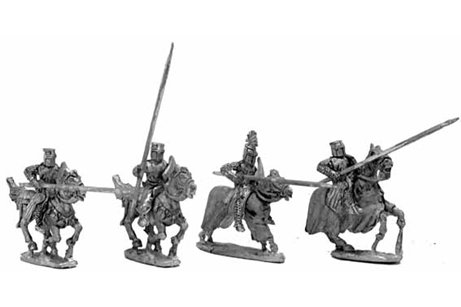 13th century knights, charging - three variants.