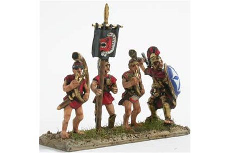 Infantry command group (1 general, one foot foldier and two blowing horns)