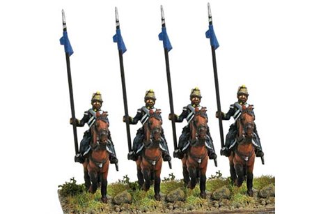 Lancers in campaign dress, walking