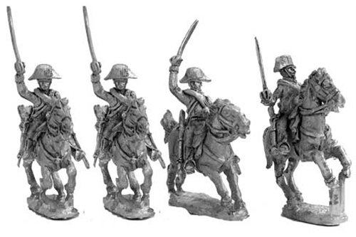 Royal Carabineers in campaign uniform, charging ( three different positions)