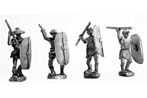 Skirmishers (class IV) armed with javelin and Italian shield (4 variants)