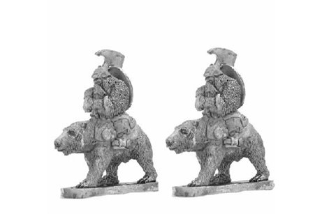 Dwarves with axe on bears 