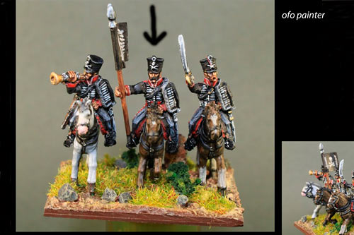 Death''s Head Hussar Standard Bearer  (skull & crossbones on shako)'