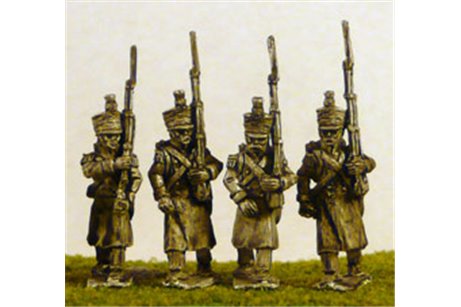 FW047 Line/Light Grenadiers/Voltiguers in Greatcoat Marching (All Napoleonic periods) 4 variants