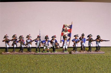 Fusiliers with Grenadier Firing Line in Bicorne (1791-1808) Full Dress