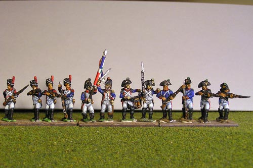 Fusiliers in Bicorne with Grenadiers in Bearskin Firing Line (1791-1808) Full Dress