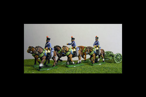 French Artillery Limber with 6 horses and 3 riders