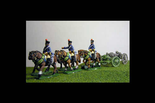 French Artillery Limber with 6 horses and 3 riders plus 1 x 6lb Gun or choose calibre