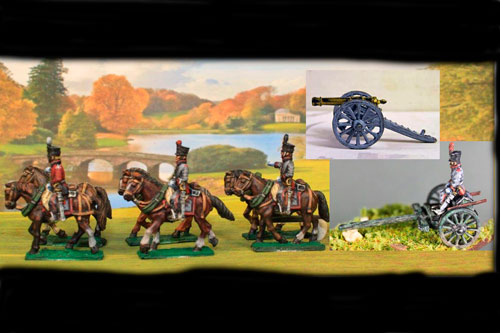 Dutch/Belgian Artillery using British Limber with 6 horses, 3 riders & 1 seated driver plus 1 x 6lb Britsh Gun