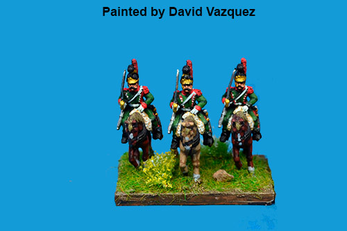 1st Chasseurs à Cheval Elite Company with Plume at Rest at Waterloo in Helmet x2