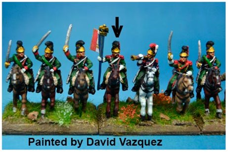 1st Chasseurs à Cheval Eagle Bearer at Waterloo in Helmet x2 figures