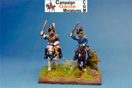 Cavalry General in Busby with Colonel in Busby