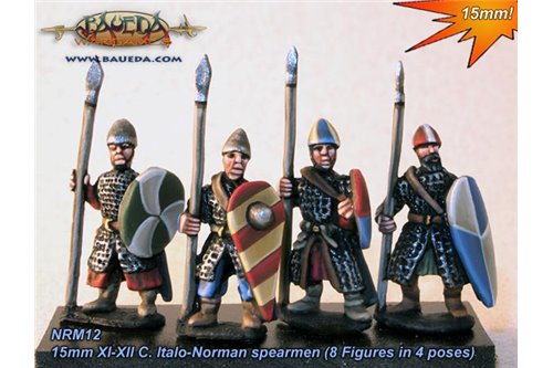 XI-XII C. Norman armoured Pedites or dismounted Milites with spear