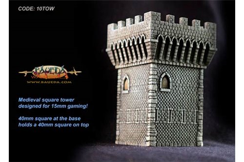 Medieval square tower 40x40mm base