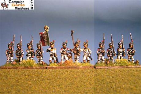 Italian Guard Velite Grenadiers (Veliti Reale) in Bearskin Marching.