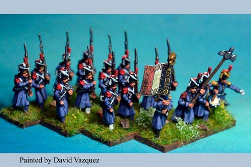 Middle Guard Grenadiers Marching in Gretacoat at Waterloo 1815. 3rd & 4th Regiments x 12 figs