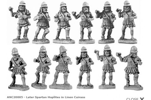 Spartan Hoplites in linen cuirass (Random 8 of 12 designs)