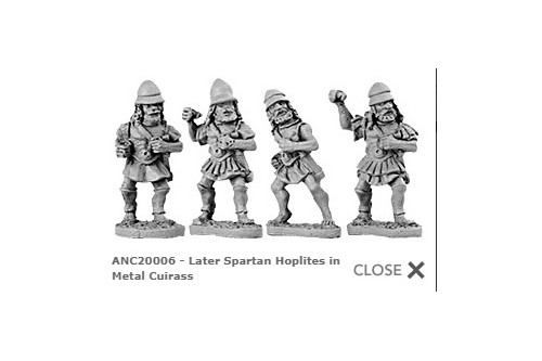 Spartan Hoplites in metal cuirass (Random 8 of 4 different designs)