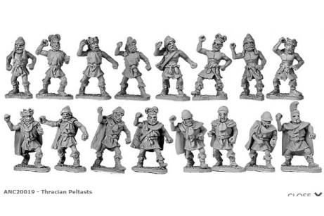 Thracian peltasts (random 8 of 17 designs)